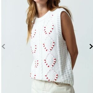 Naf Naf vest sweater 
New
White
Size Small